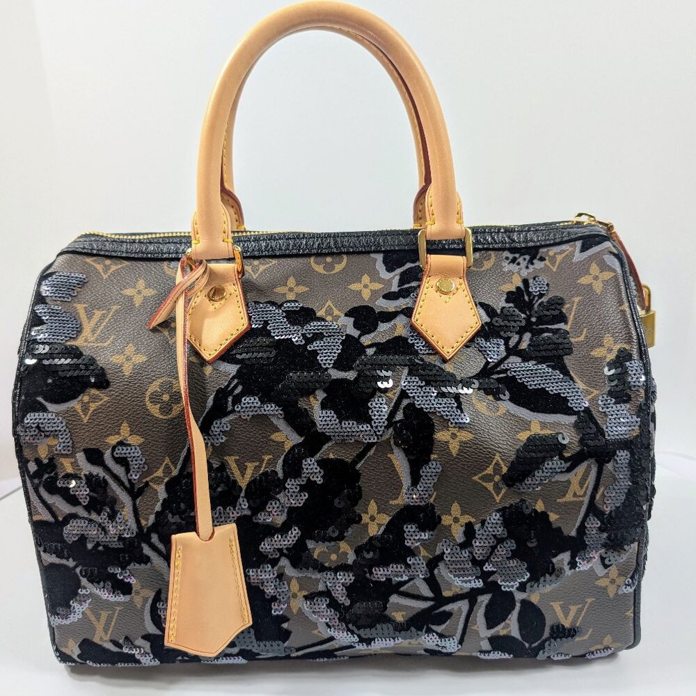 Louis Vuitton Black Monogram Sequin Tisse Speedy 30